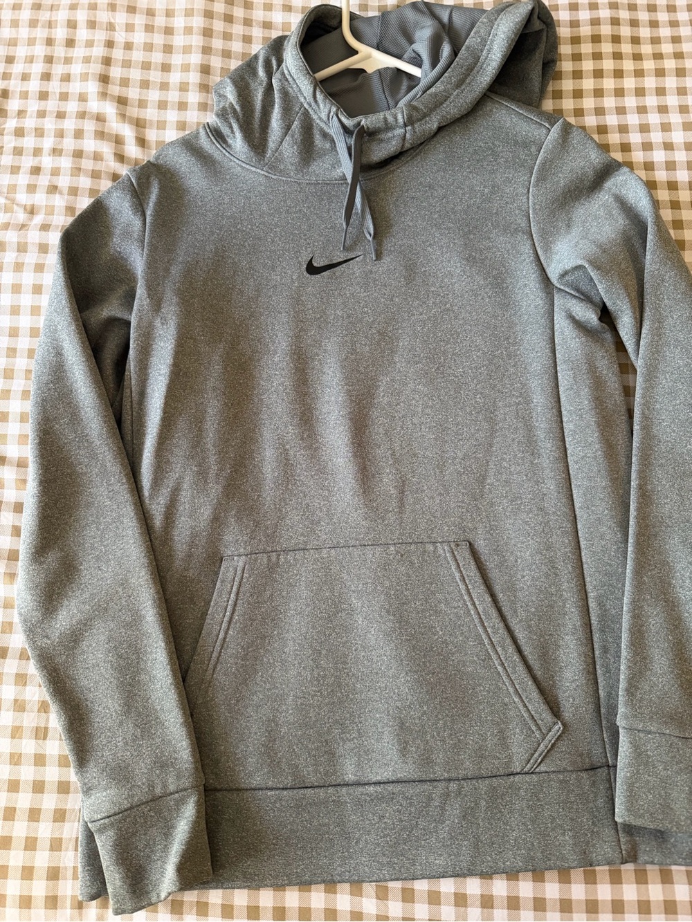 Nike Heather Gray Pullover Hoodie with Swoosh